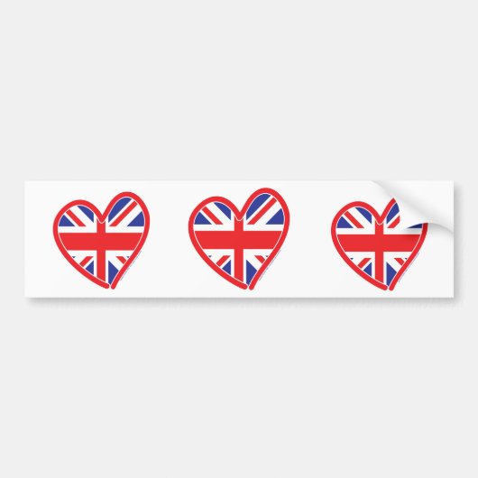 Union Jack Royal Heart Autoaufkleber (Vorne)