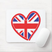 Union Jack Royal Heart Mousepad (Mit Mouse)