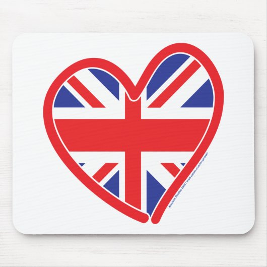 Union Jack Royal Heart Mousepad (Vorne)