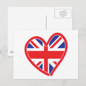 Union Jack Royal Heart Postkarte (Vorne/Hinten)