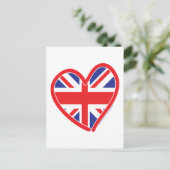 Union Jack Royal Heart Postkarte (Stehend Vorderseite)