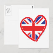 Union Jack Royal Heart Postkarte (Vorne/Hinten)