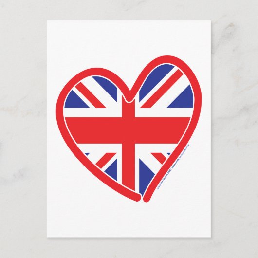 Union Jack Royal Heart Postkarte (Vorderseite)
