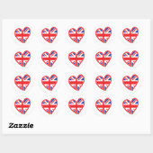 Union Jack Royal Heart Runder Aufkleber (Blatt)