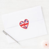 Union Jack Royal Heart Runder Aufkleber (Umschlag)
