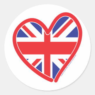 Union Jack Royal Heart Runder Aufkleber