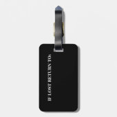 Union Jack ~ Schwarz und Weiß Gepäckanhänger (Rückseite vertikal)