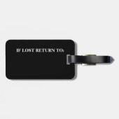 Union Jack ~ Schwarz und Weiß Gepäckanhänger (Rückseite horizontal)