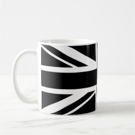 Union Jack ~ Schwarz und Weiß Kaffeetasse