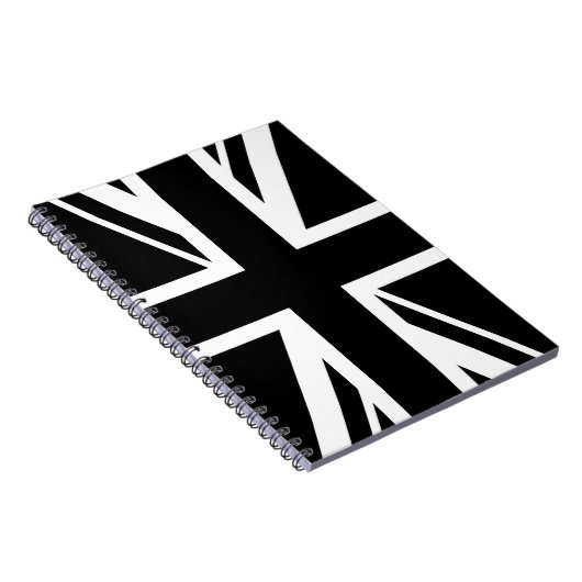 Union Jack ~ Schwarz und Weiß Notizblock (Rechte Seite)