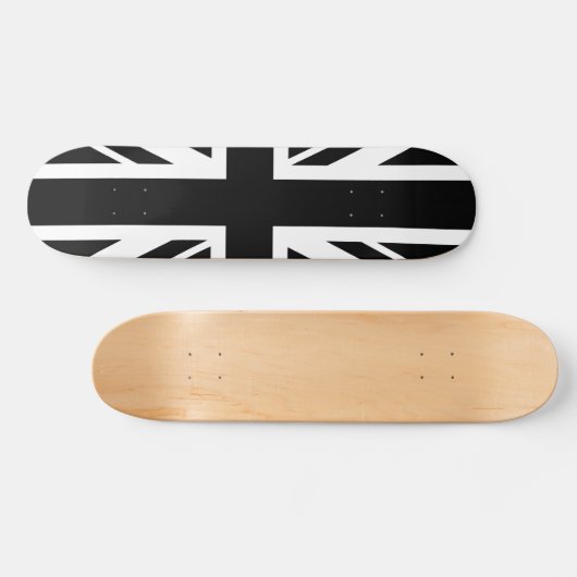 Union Jack ~ Schwarz und Weiß Skateboard (Horizontal)