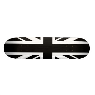 Union Jack ~ Schwarz und Weiß Skateboard