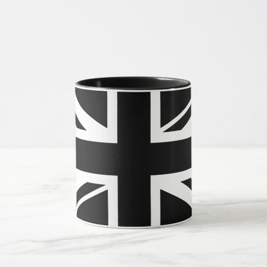 Union Jack ~ Schwarz und Weiß Tasse (Zentrum)