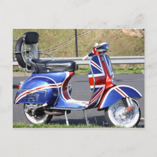 Union Jack Scooter Postcard Postkarte