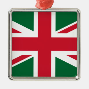 Union Jack Silbernes Ornament