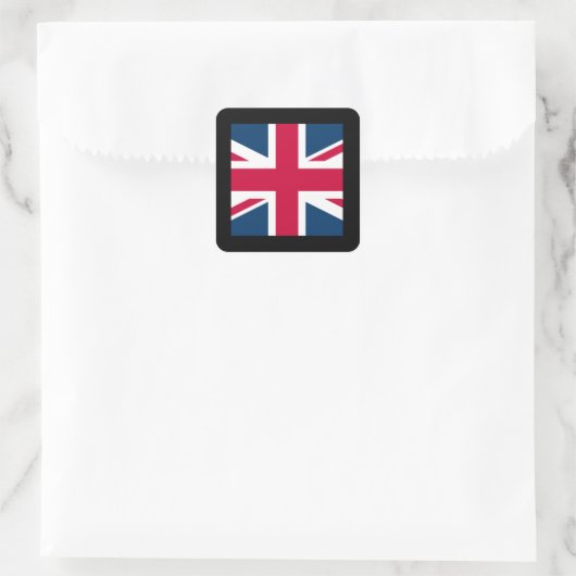 Union Jack Sticker Platz mit schwarzem Rand (Tasche)