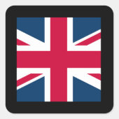 Union Jack Sticker Platz mit schwarzem Rand (Vorderseite)