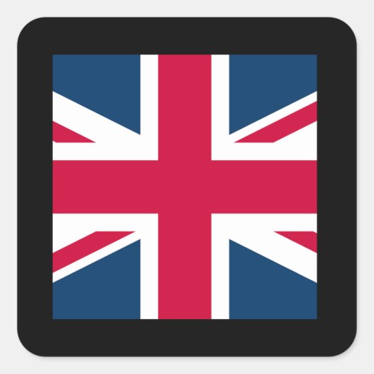 Union Jack Sticker Platz mit schwarzem Rand (Vorderseite)