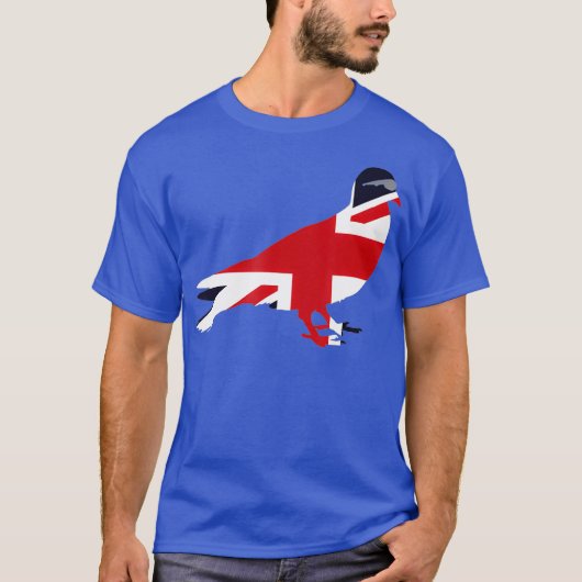 Union Jack Sunglasses Pigeon Bird Britische Flagge T-Shirt (Vorderseite)