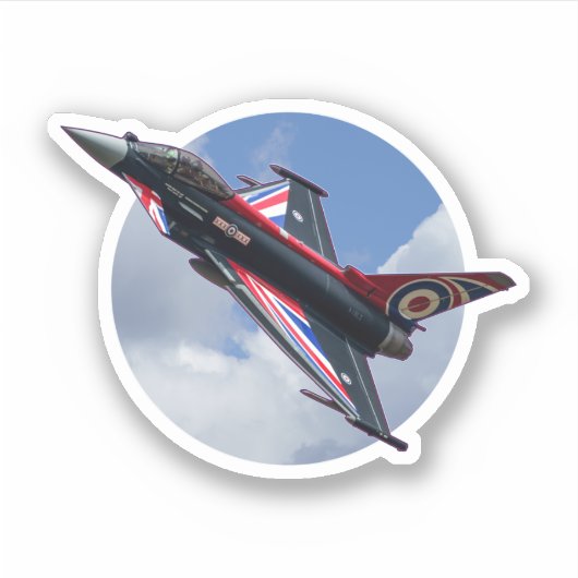 Union Jack Taihoon in den Wolken Aufkleber (Vorderseite)