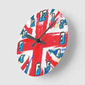 Union Jack-Uhr Runde Wanduhr (Winkel)