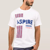 Union Jack UK ASPIRE HIGHER Christliche Schrift T-Shirt (Vorderseite)