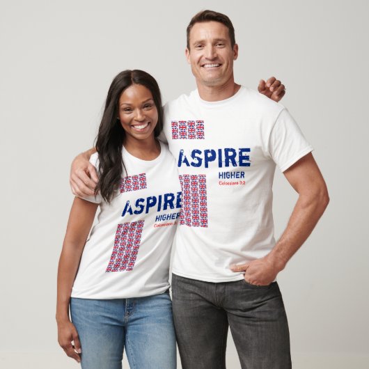 Union Jack UK ASPIRE HIGHER Christliche Schrift T-Shirt (Unisex)