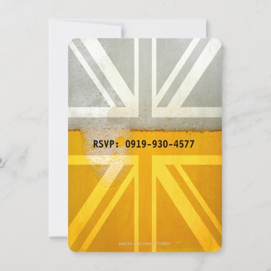 Union Jack UK Flag Cold Fresh Beer Birthday Party Einladung (Rückseite)