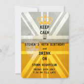Union Jack UK Flag Cold Fresh Beer Birthday Party Einladung (Vorderseite)