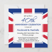 UNION JACK UK FLAG Custom BLUE Celebration Einladung (Vorderseite)