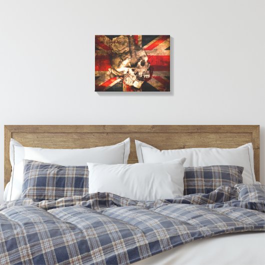 Union Jack UK Flag Gothic Leinwanddruck (Insitu (Schlafzimmer))