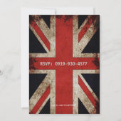 Union Jack UK Flag Male's Birthday Party Einladung (Rückseite)
