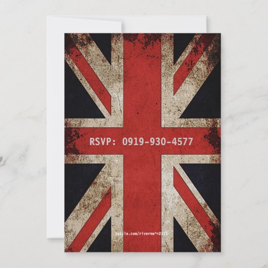 Union Jack UK Flag Male's Birthday Party Einladung (Rückseite)