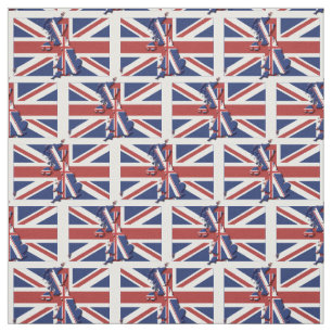 UNION JACK UK FLAG Map Kontur Stoff