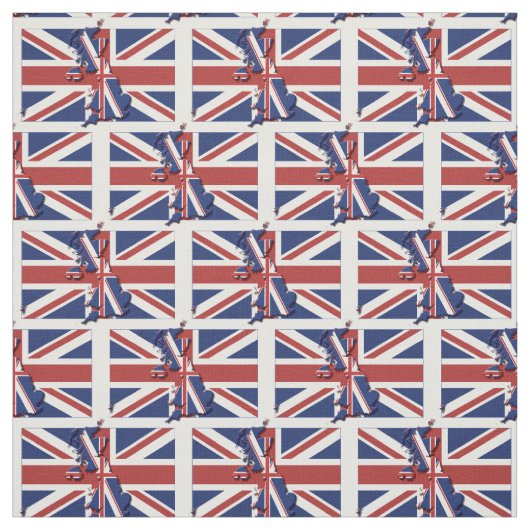 UNION JACK UK FLAG Map Kontur Stoff (Muster)
