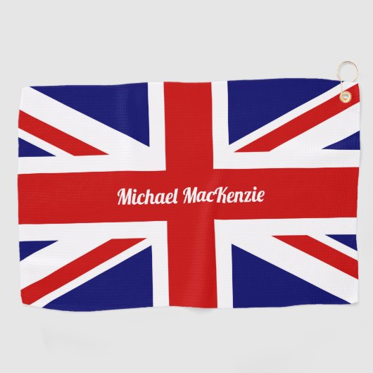 Union Jack - UK Flag - Personalisiert Golfhandtuch (Horizontal)