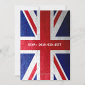 Union Jack UK Flag Unisex Birthday Party Einladung (Rückseite)
