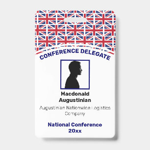 UNION JACK UK-FLAGGE Individuelles Logo Foto ID Na Ausweis
