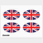 Union Jack - UK-Flagge Ovaler Aufkleber (Blatt)