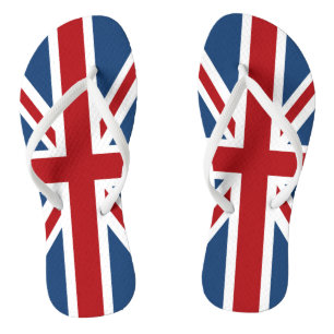 Union Jack UK Patriotic Flag Red White Blue Badesandalen