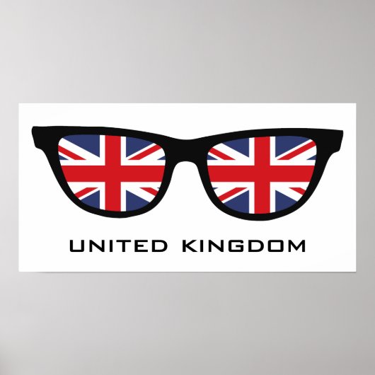Union Jack UK Shades, benutzerdefinierte Text- und Poster (Vorne)
