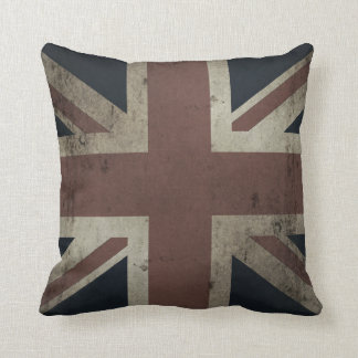 Union Jack (verblasster, vintage-mäßig abgenutzter Kissen