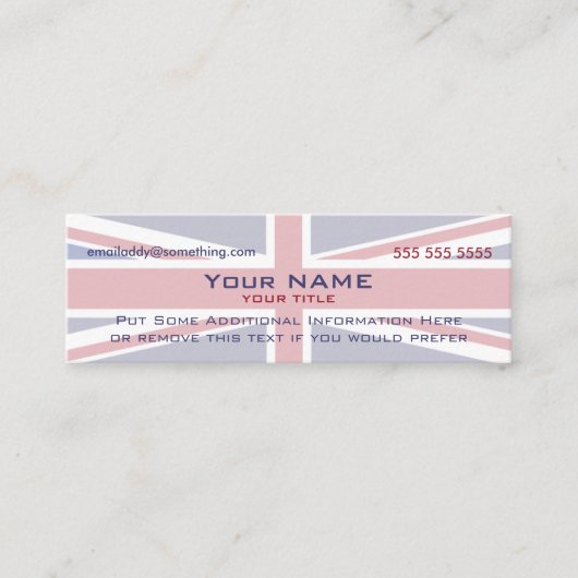 Union Jack Version 4 Mini Visitenkarte (Vorderseite)