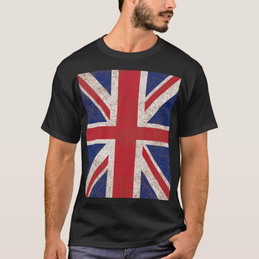 Union Jack Vertikal Retro T-Shirt (Vorderseite)