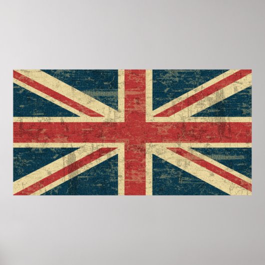 Union Jack Vintag erschüttert Poster (Vorne)