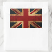 Union Jack (Vintager, bedrückter Look) Rechteckiger Aufkleber (Tasche)