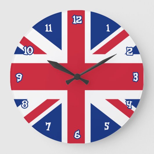 Union Jack Wall Clock Große Wanduhr (Vorderseite)