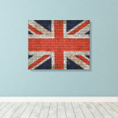 Union Jack Wandflagge auf Leinwand (Insitu (Holzboden))