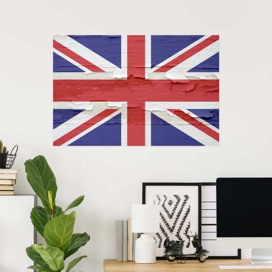 Union Jack Weathered Paint Poster (Heimbüro)
