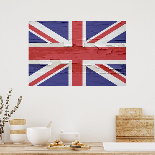 Union Jack Weathered Paint Poster (Küche)